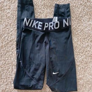 NIKE pro dri-fit leggings black with white nike sign xs